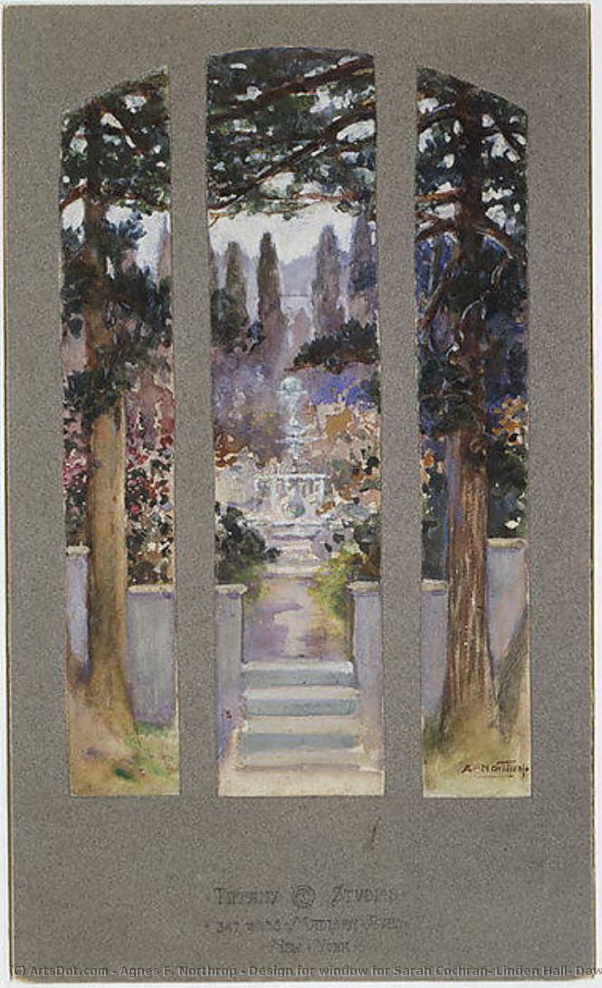 Design For Window For Sarah Cochran, Linden Hall, Dawson, Pennsylvania — Agnes Fairchild Northrop