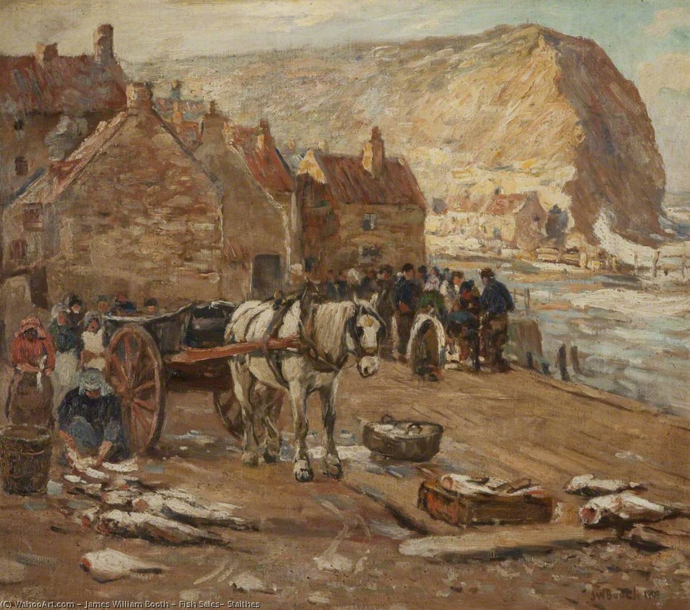 Fish Sales, Staithes — James William Booth