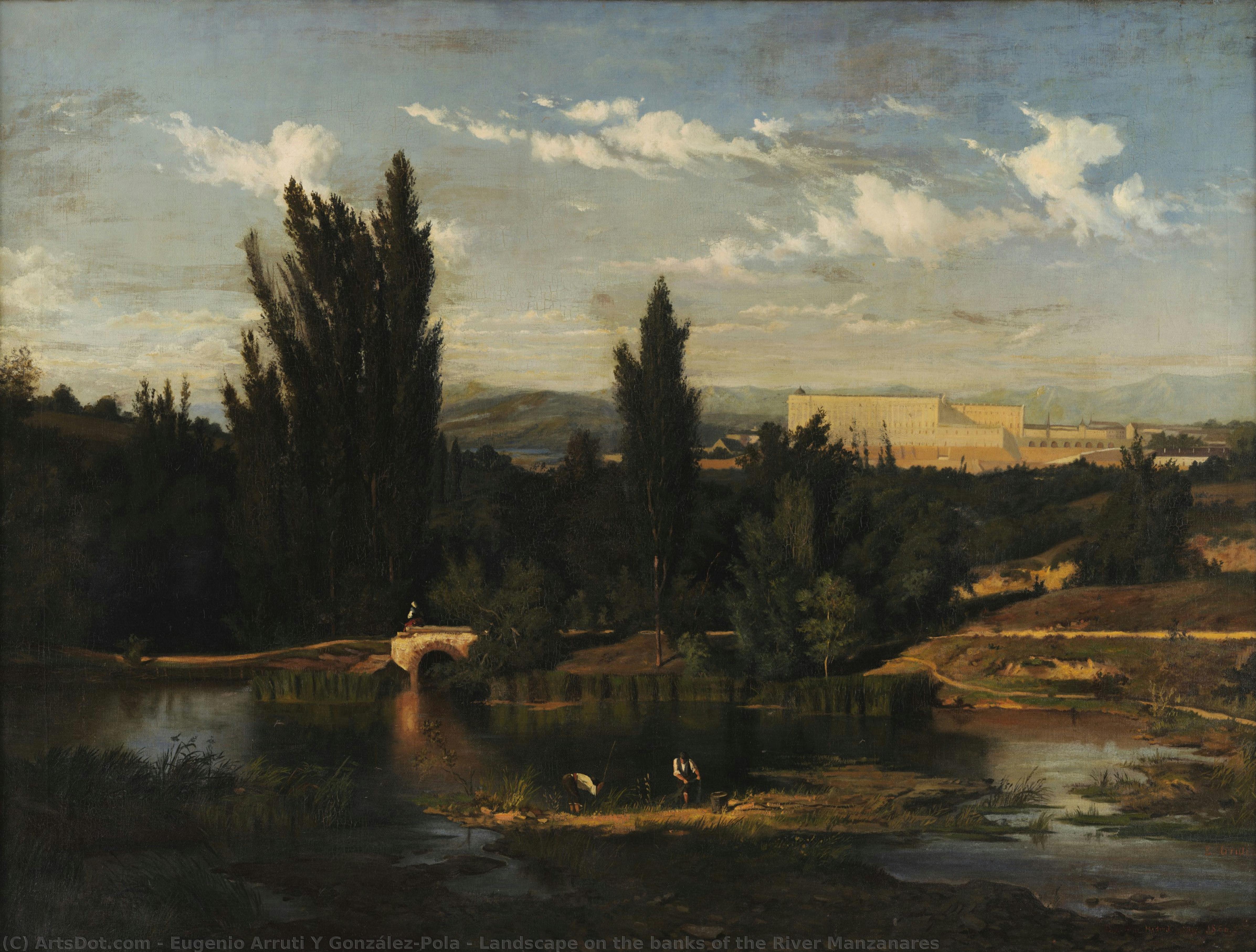 Landscape On The Banks Of The River Manzanares — Eugenio Arruti Y González-pola