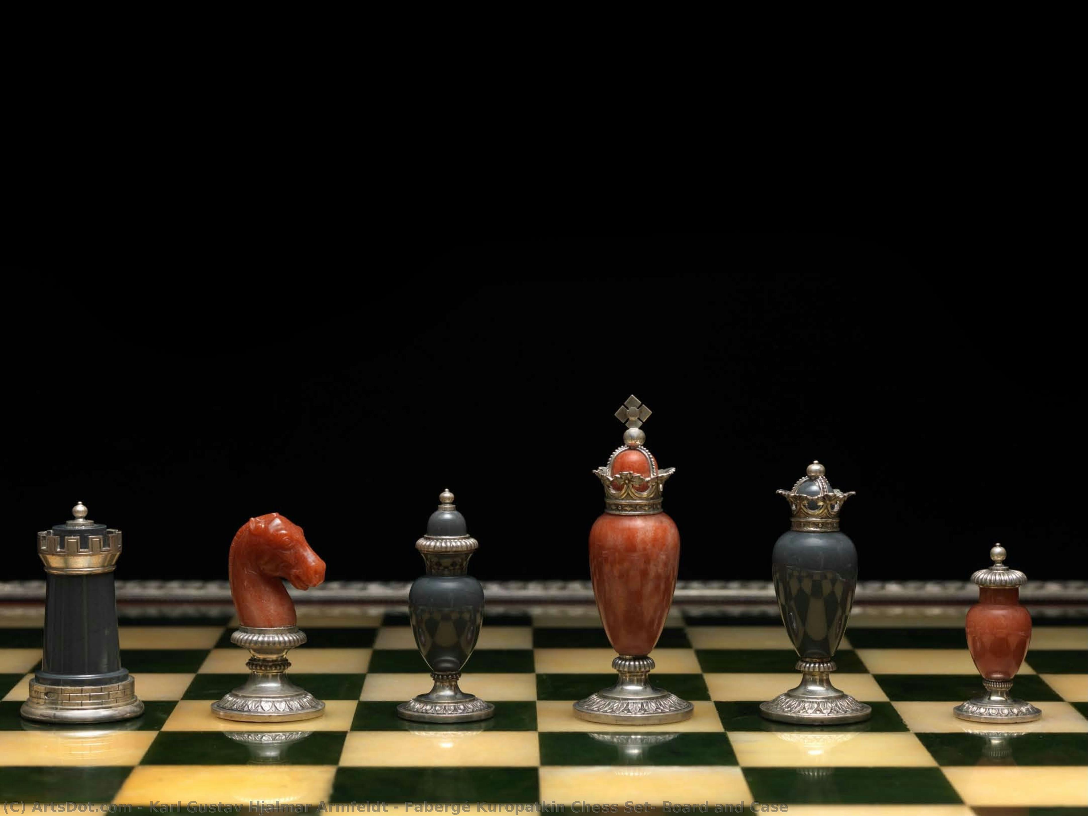 Fabergé Kuropatkin Chess Set, Board And Case — Karl Gustav Hjalmar Armfeldt