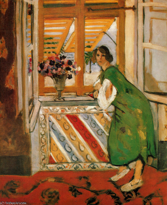 Joven Con Gandoura Verde Aceite Sobre Lienzo Nueva York, Colección Colin — Henri Matisse