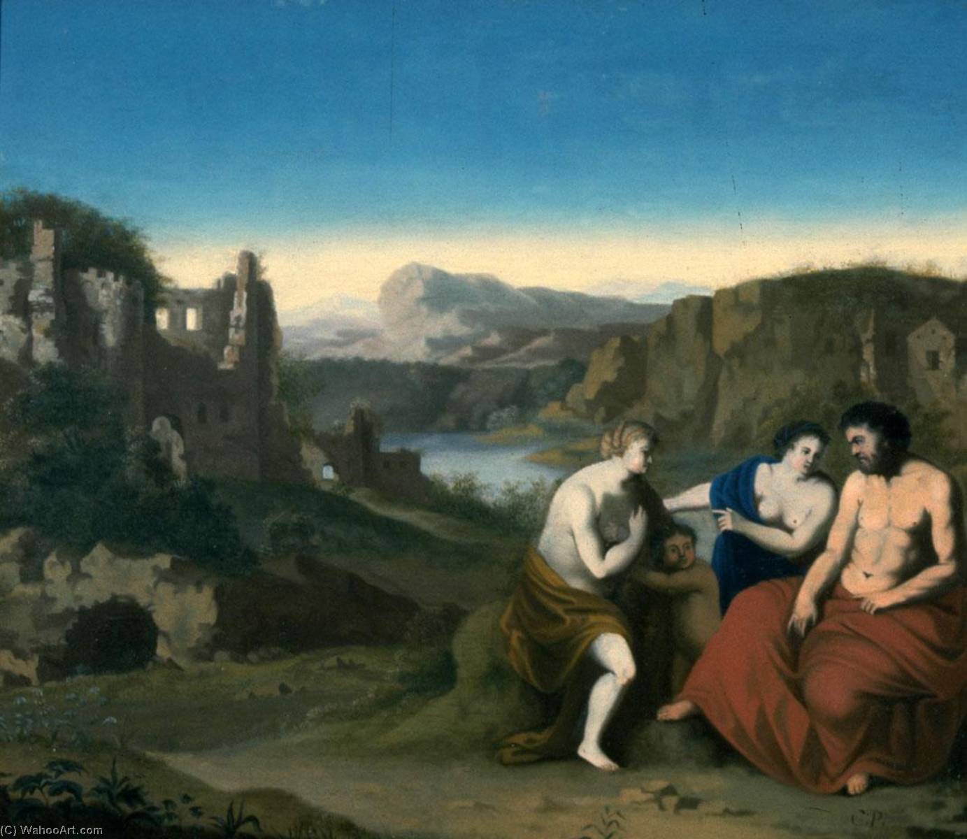 Hagar And Ishmael Being Sent Into The Wilderness — Cornelius Van Poelenburgh