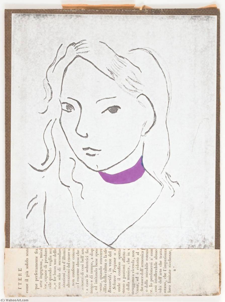 Untitled (black Line Drawing Of Female) — Joseph Cornell