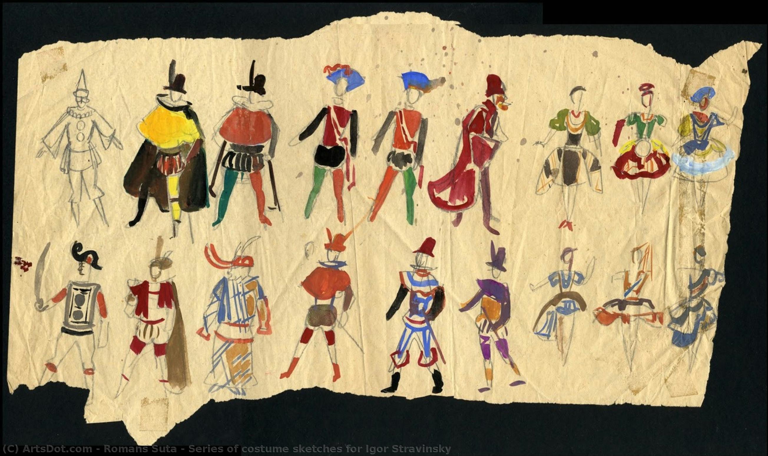 Series Of Costume Sketches For Igor Stravinsky — Romans Suta