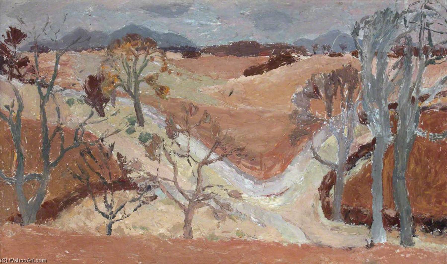 Brown And Grey Landscape, Pentland Hills — Sir William George Gillies