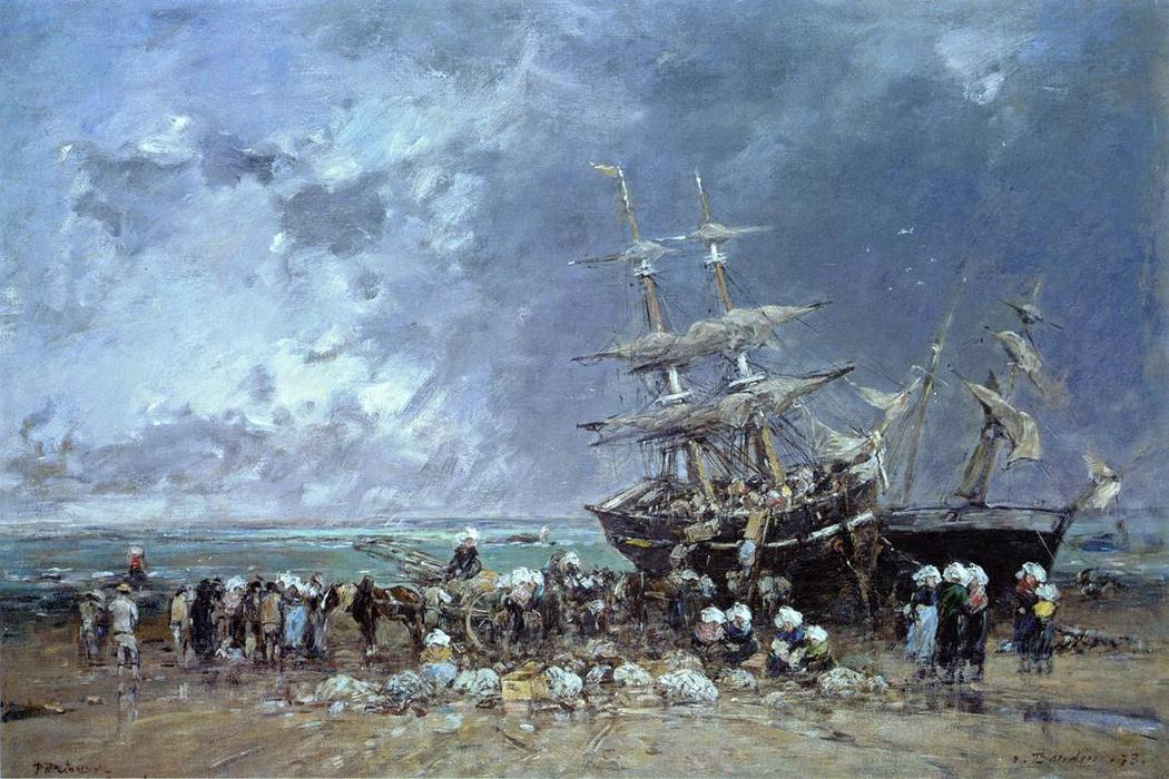 Unloading The Newfoundland Fishing Boat — Eugène Louis Boudin