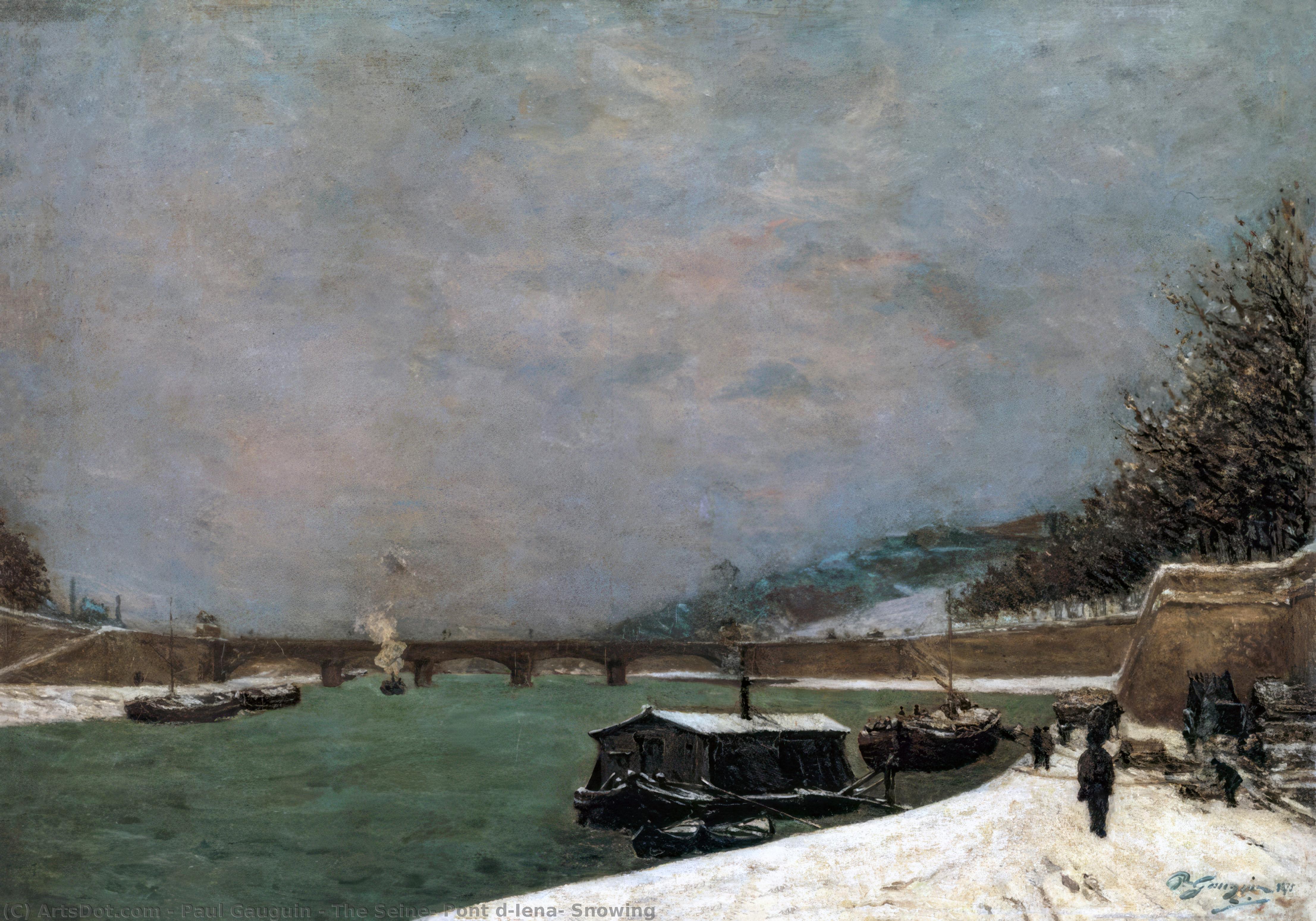 El Sena, Pont D'iena, Nevando — Eugène Henri Paul Gauguin