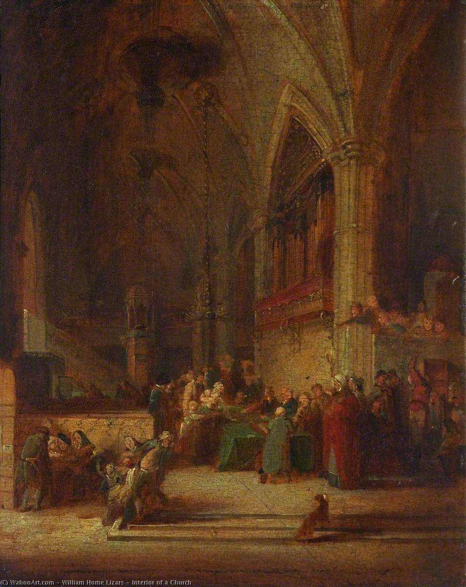 Interior Of A Church — William Home Lizars