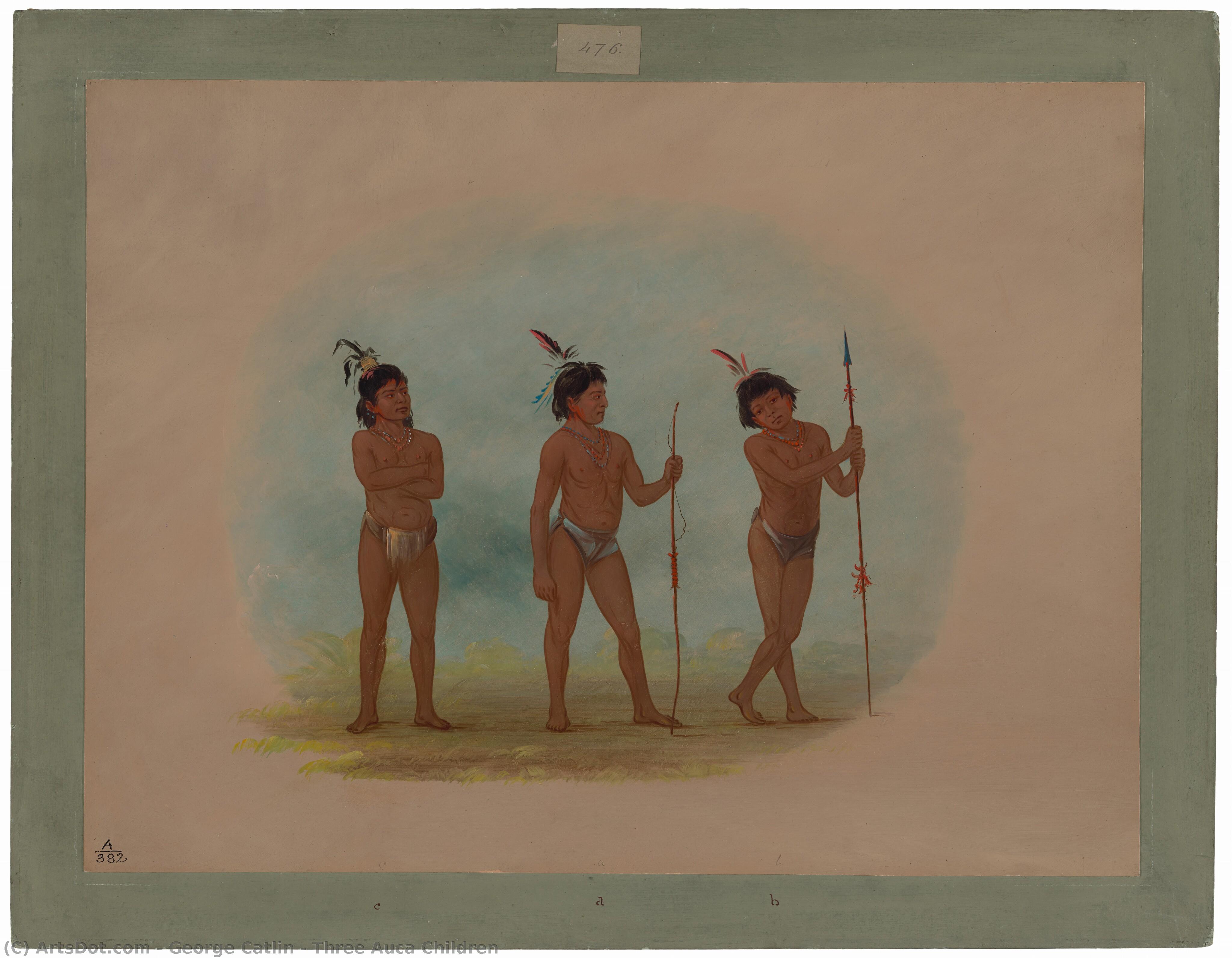 Three Auca Children — Джордж Катлин