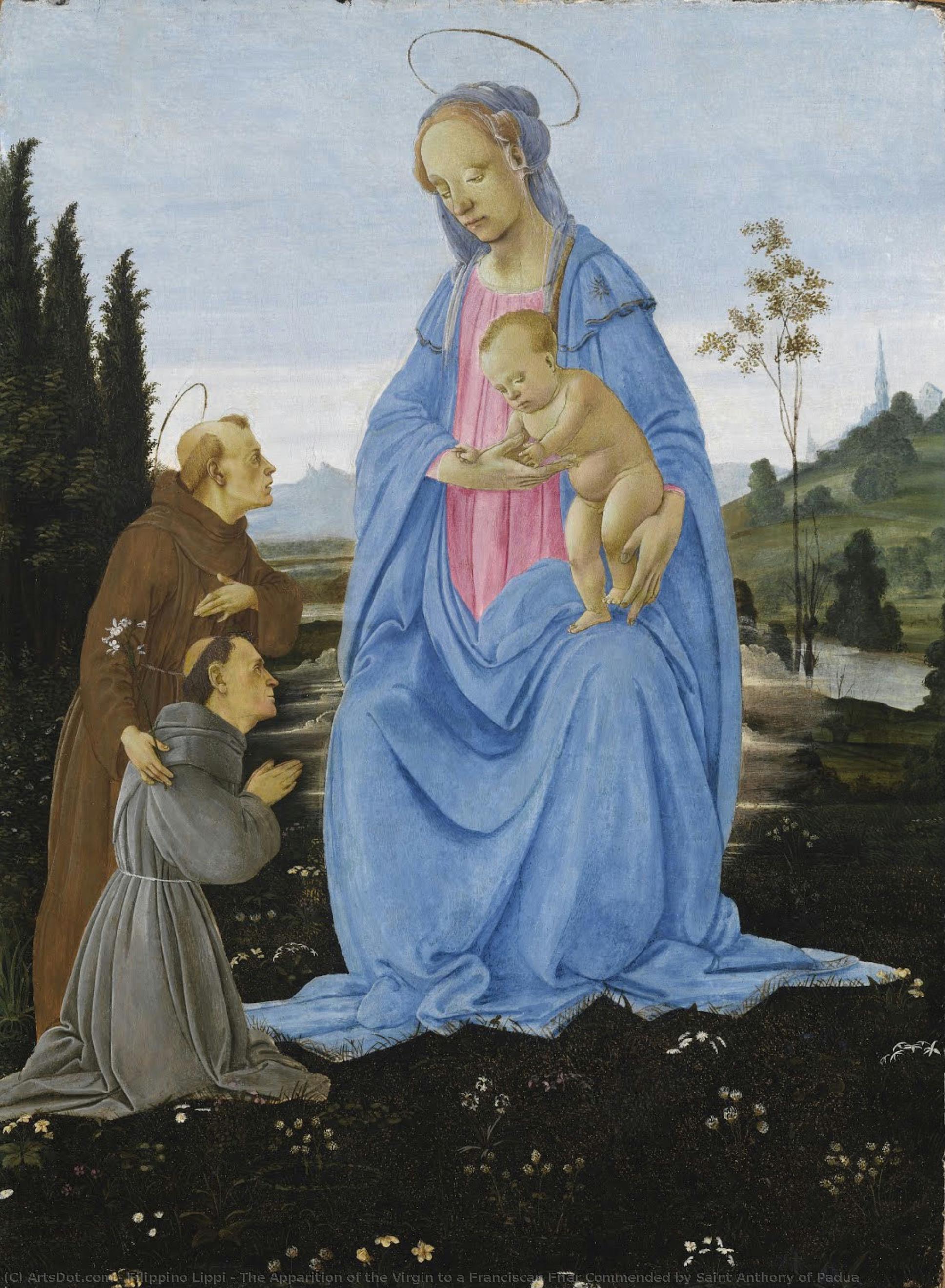 The Apparition Of The Virgin To A Franciscan Friar Commended By Saint Anthony Of Padua — Filippino Lippi
