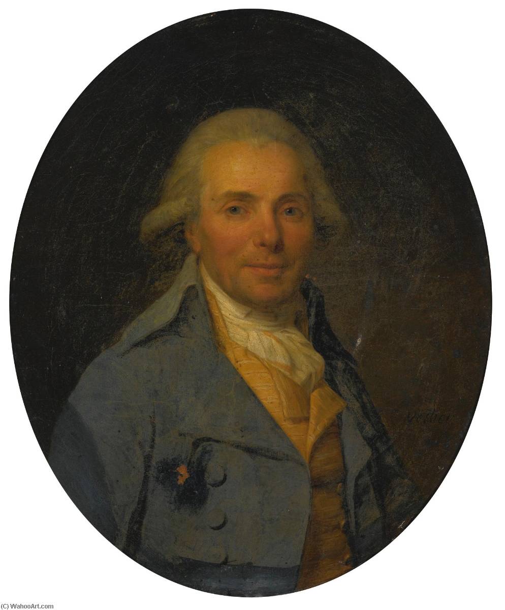 Portrait Of A Man Wearing A Blue Coat — Antoine Vestier Avallon Paris