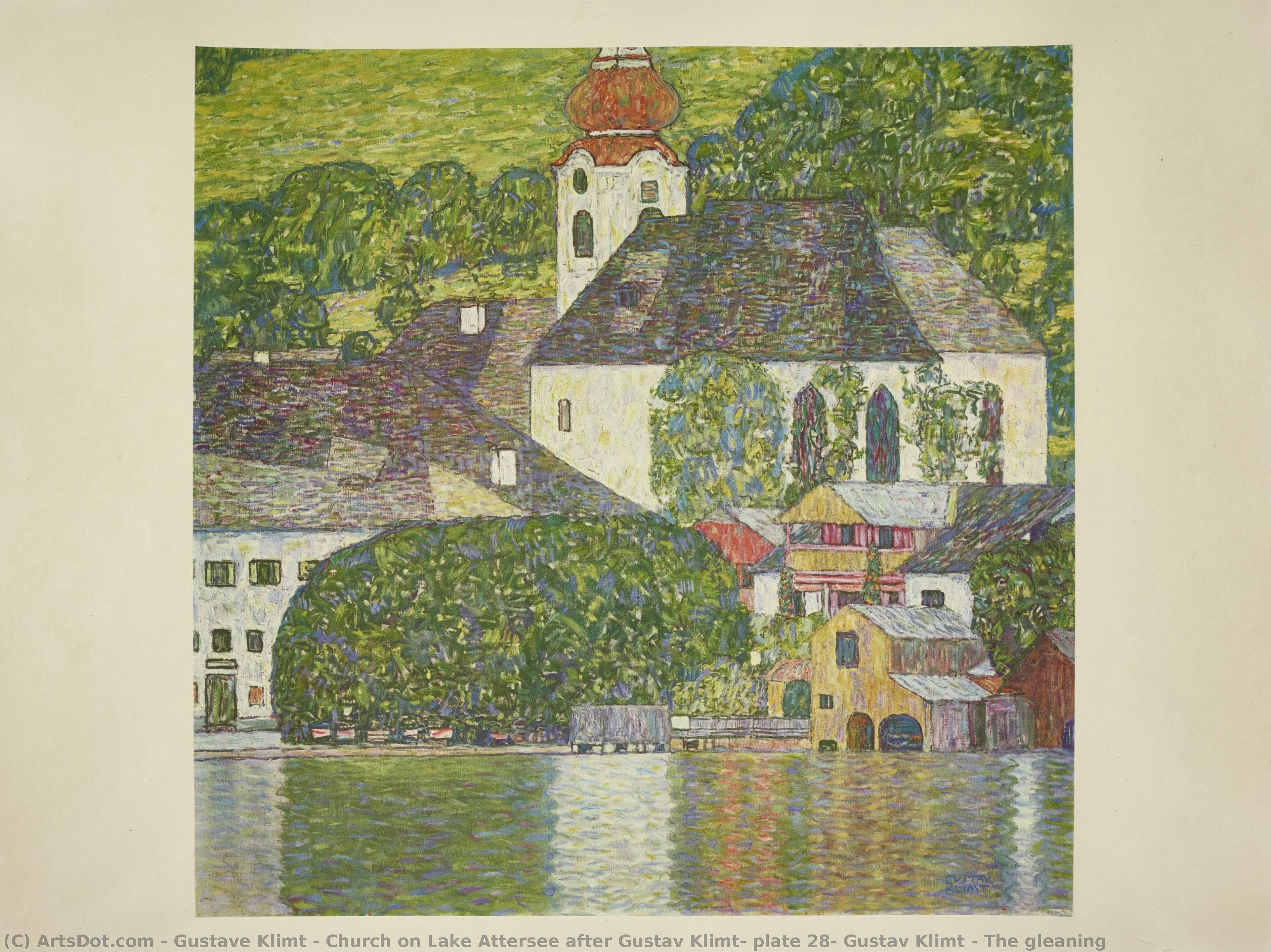 Iglesia Sobre El Lago Attersee Después De Gustavo Klimt, Placa 28 — Gustav Klimt