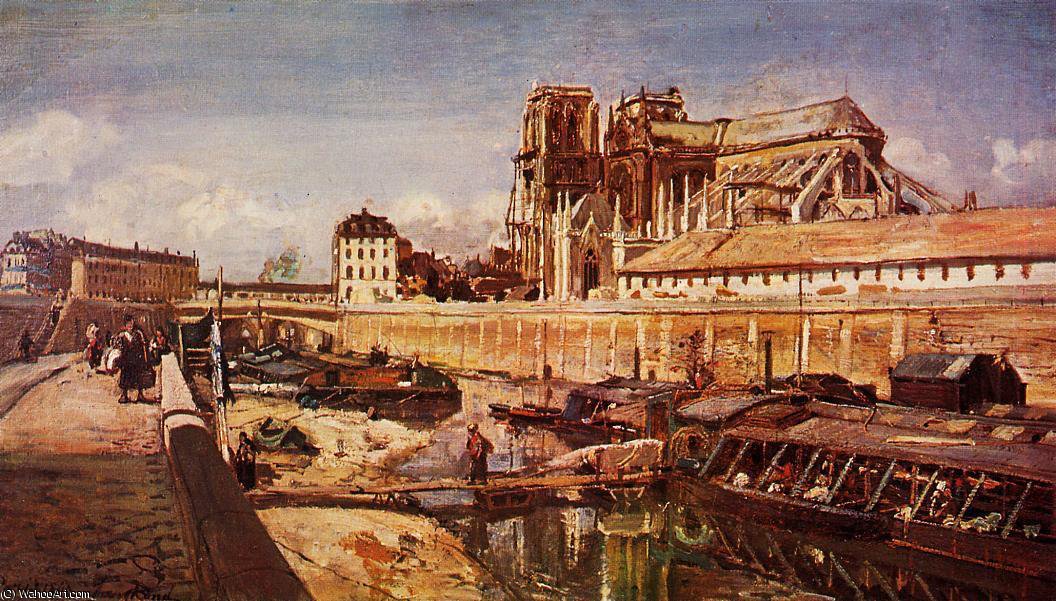 Notre Dame De Paris Seen From The Pont De L-archeveche — Johan Barthold Jongkind