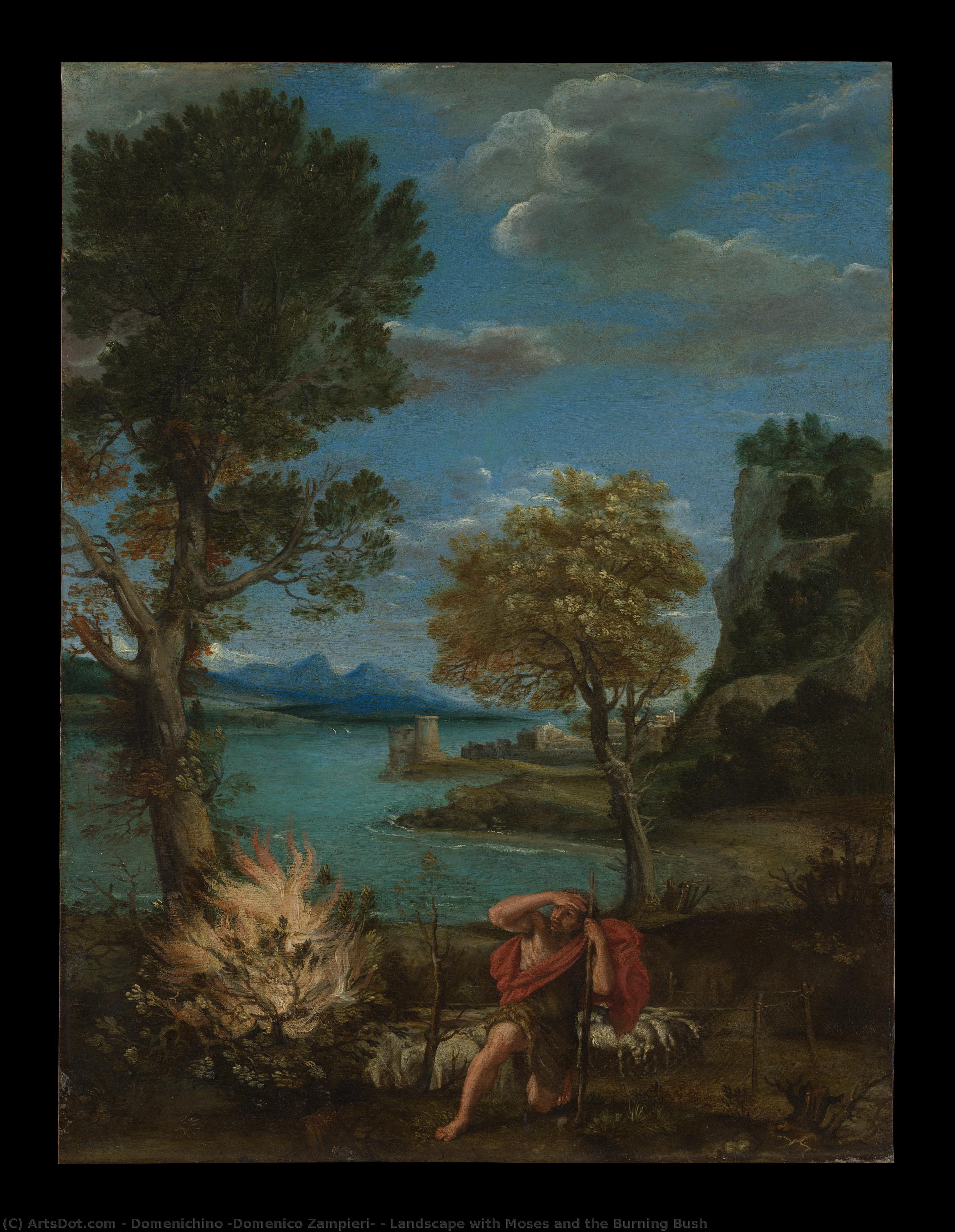 Landscape With Moses And The Burning Bush — Domenichino (domenico Zampieri)