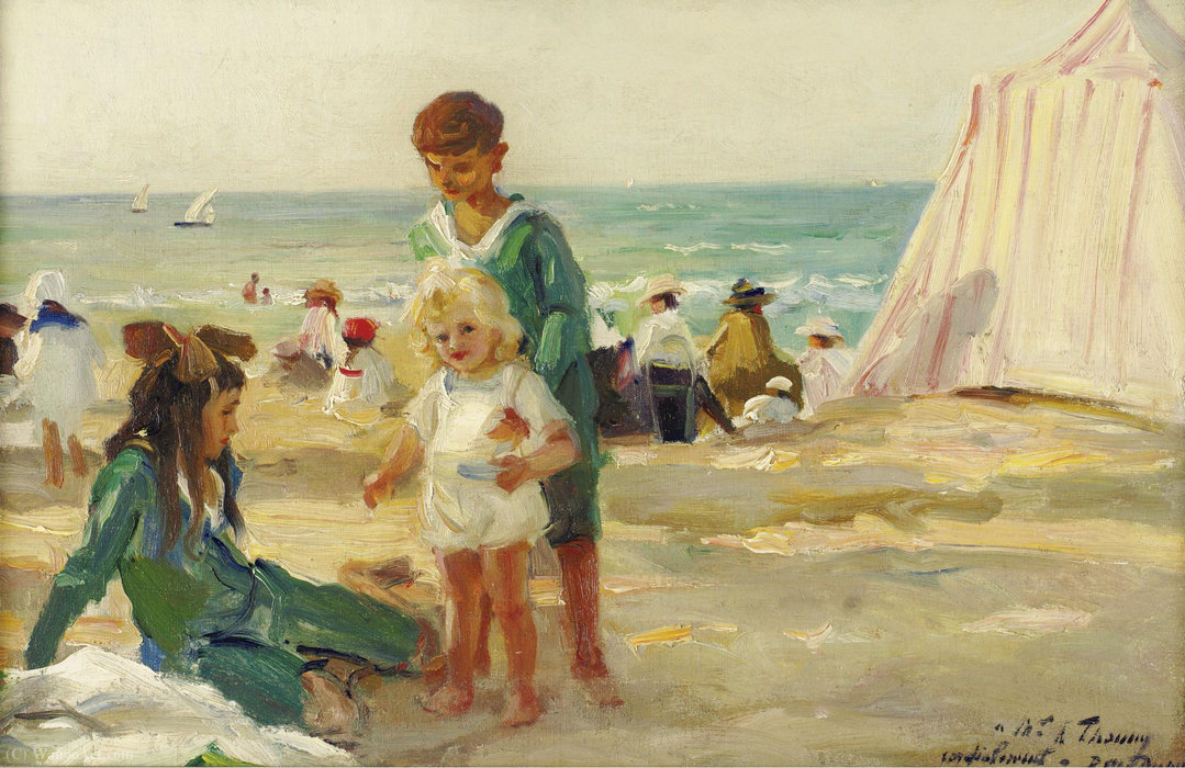 On The Beach At Deauville — Paul-michel Dupuy