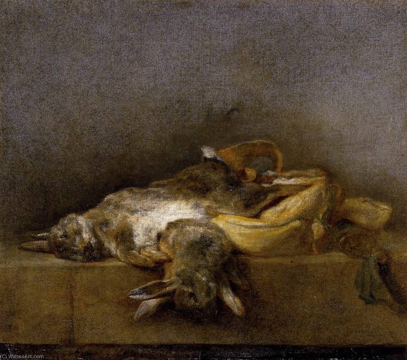 Still Life With Two Rabbits — Jean-baptiste-siméon Chardin