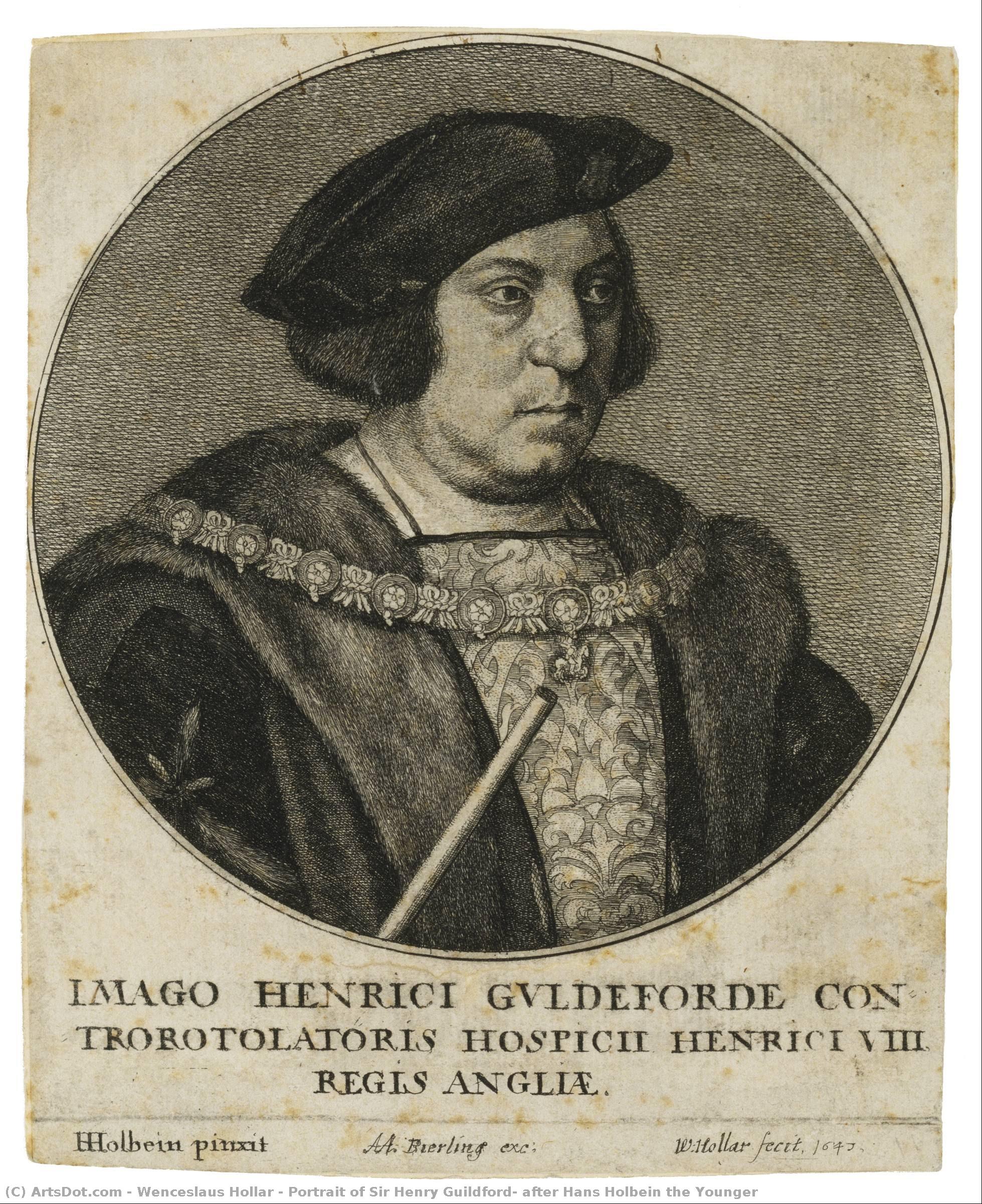 Portrait Of Sir Henry Guildford, After Hans Holbein The Younger — Wenceslaus Hollar