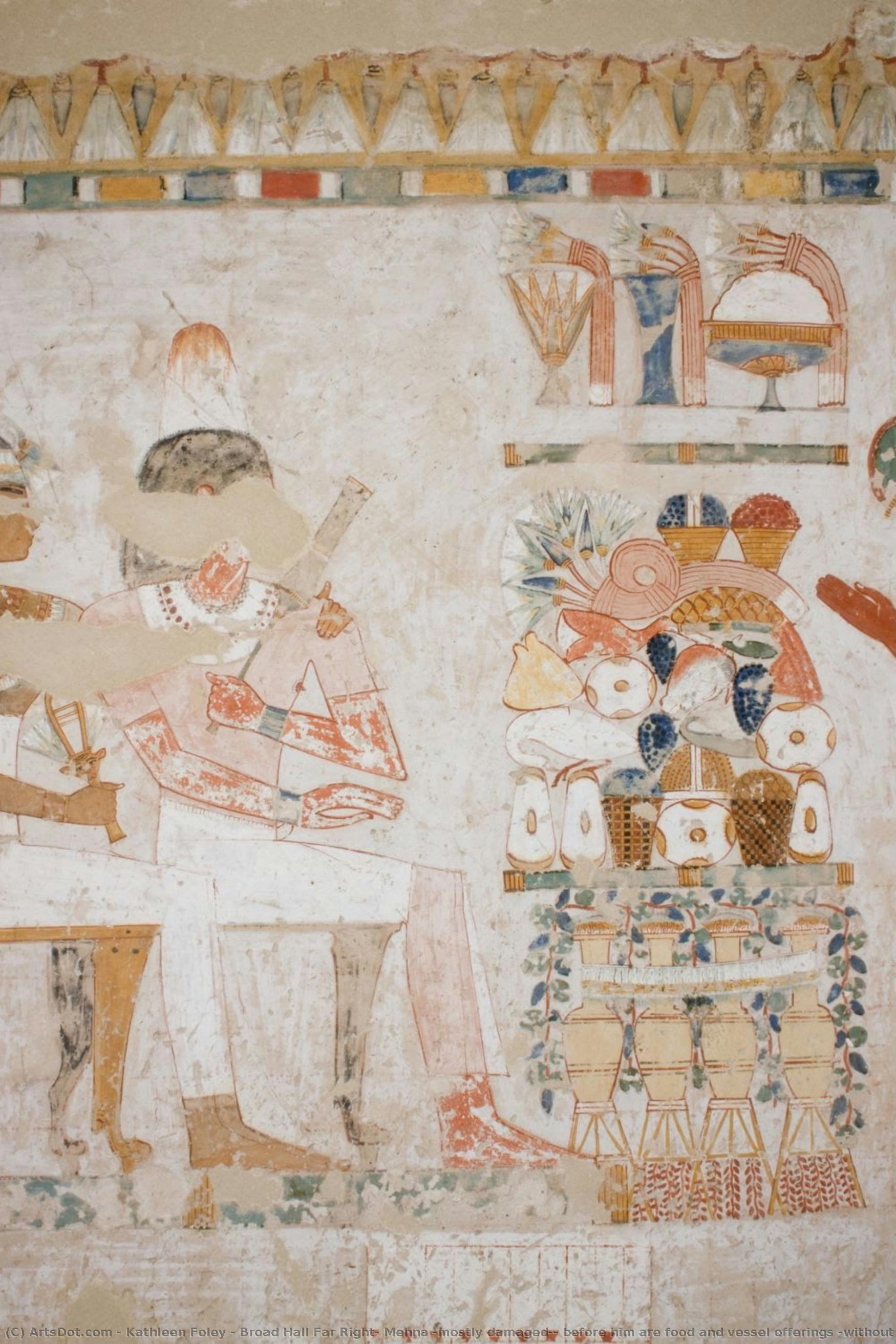 Broad Hall Far Right: Menna (mostly Damaged), Before Him Are Food And Vessel Offerings (without Color Chart) — Kathleen Foley