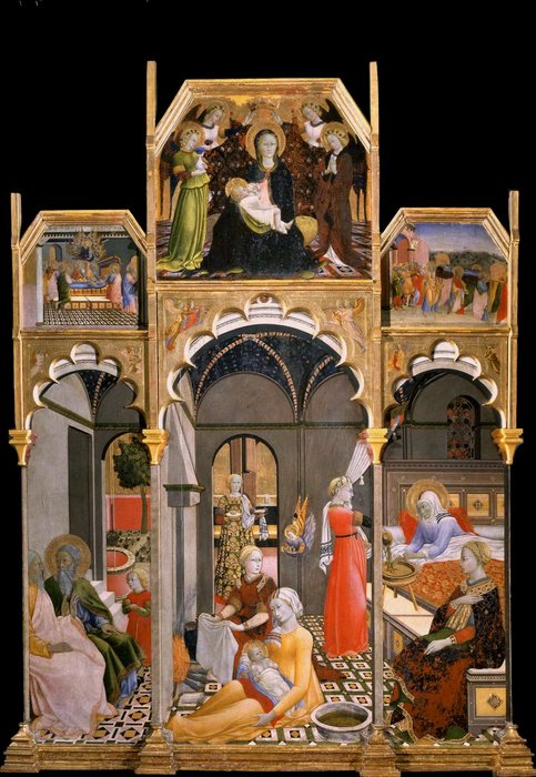 Birth Of The Virgin With Other Scenes From Her Life — Master Of The Osservanza