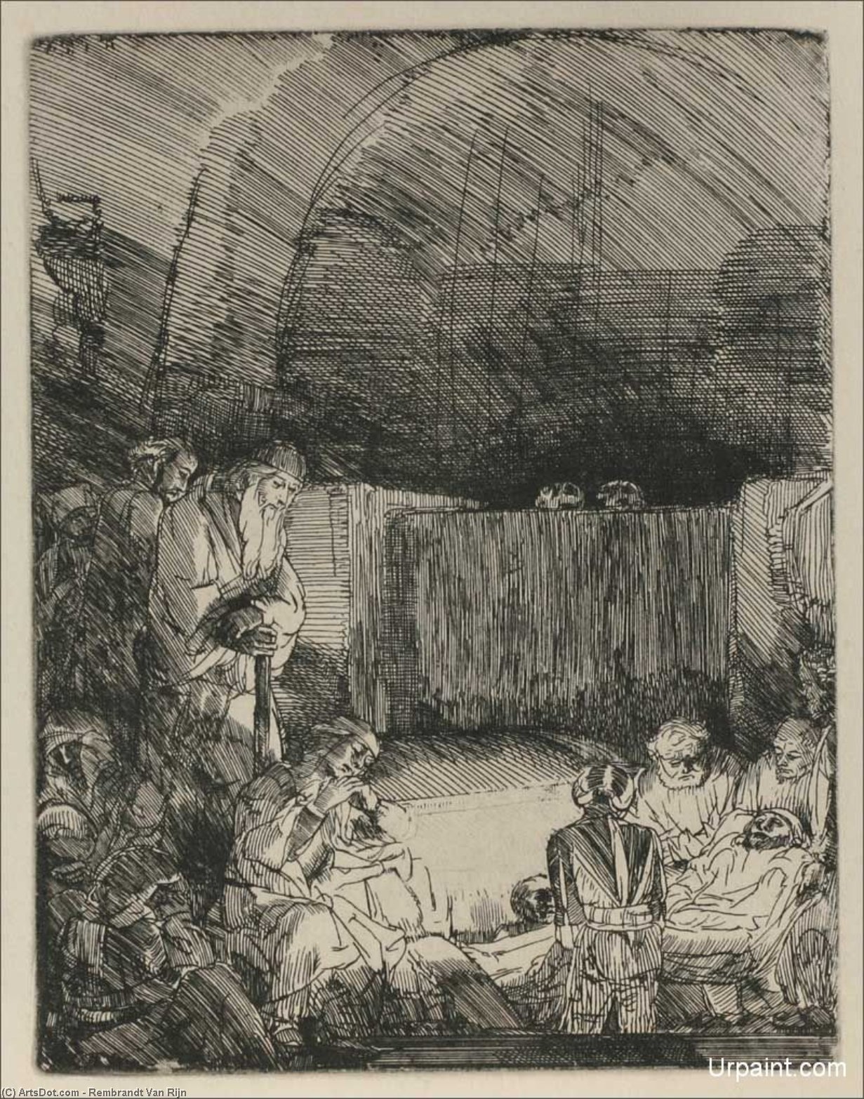 Jesus Christ Entombed — Rembrandt Van Rijn