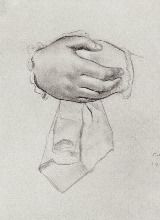 Drawing Hand To The Picture Merchant's Wife — Boris Mikhailovich Kustodiev