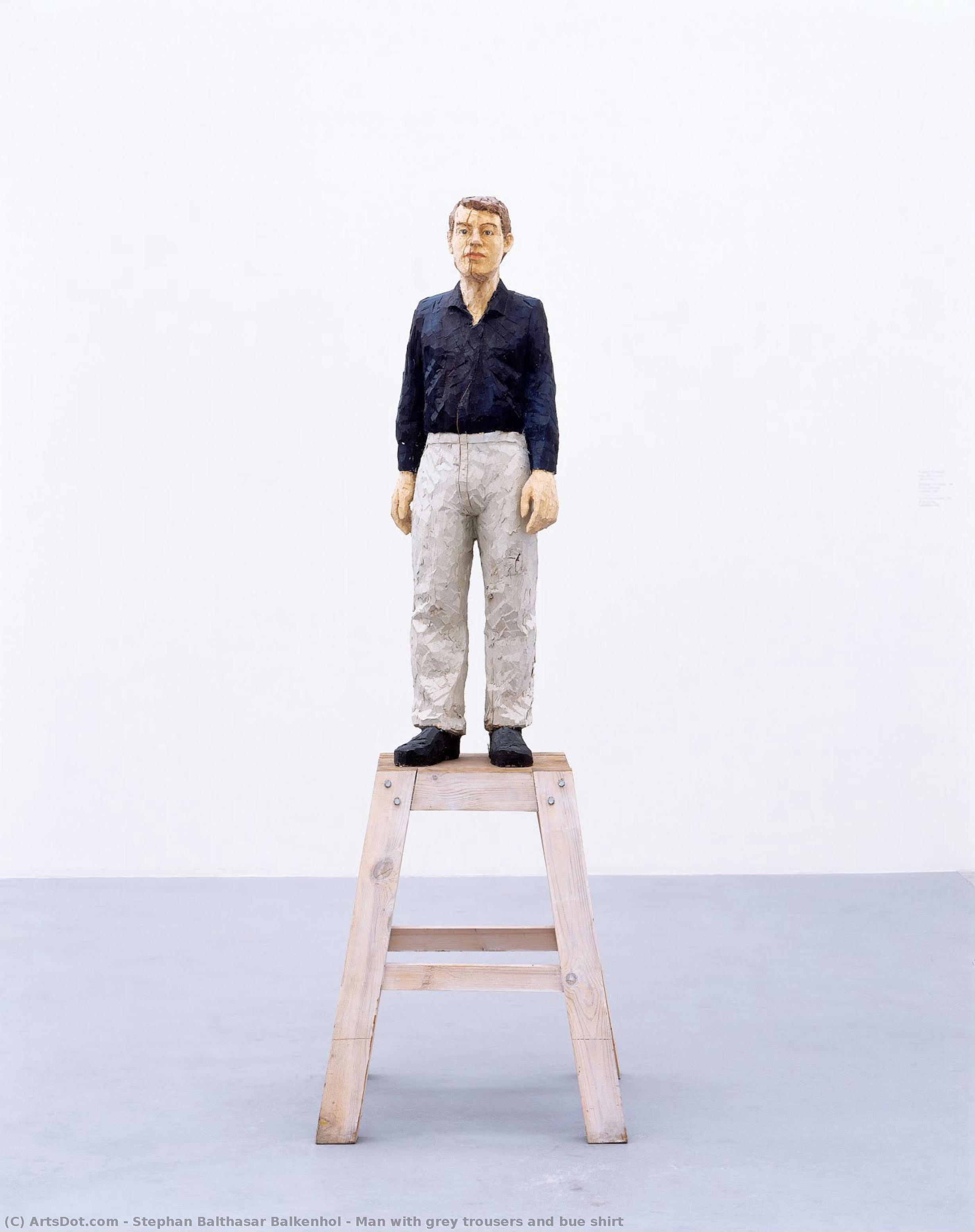 Man With Grey Trousers And Bue Shirt — Stephan Balthasar Balkenhol
