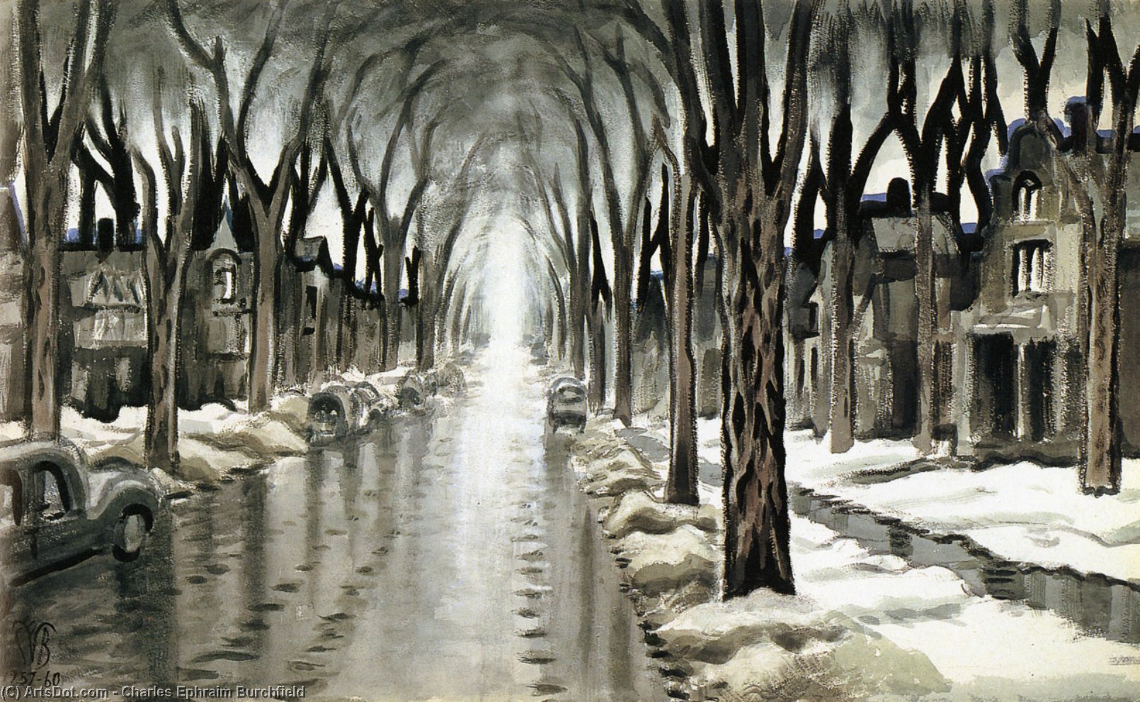 Street Vista In Winter — Charles Burchfield