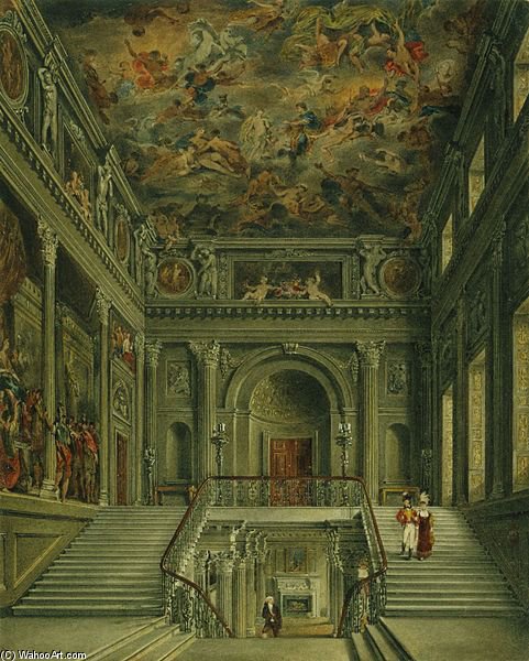 Buckingham House, The Staircase — James Stephanoff