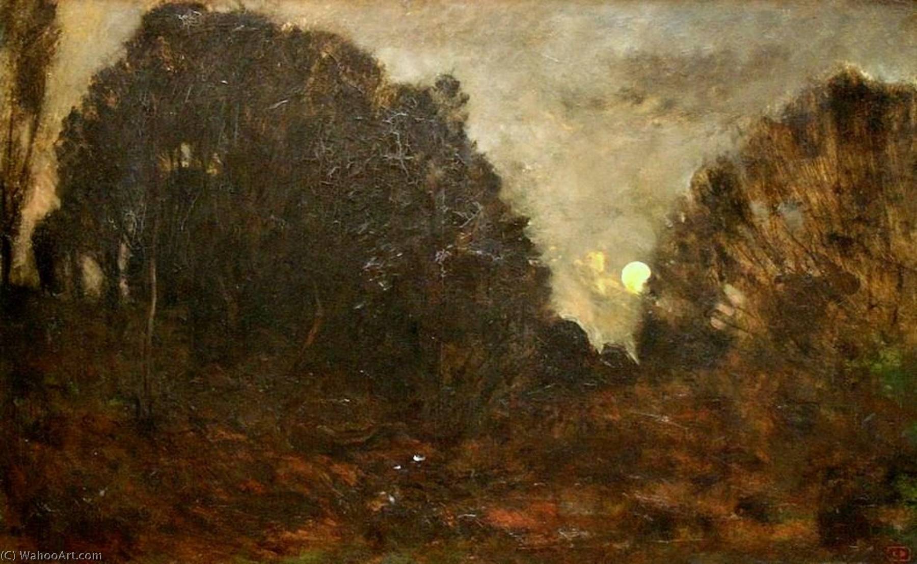 Moon Rising In The Forest Of Fontainbleau — Charles-françois Daubigny
