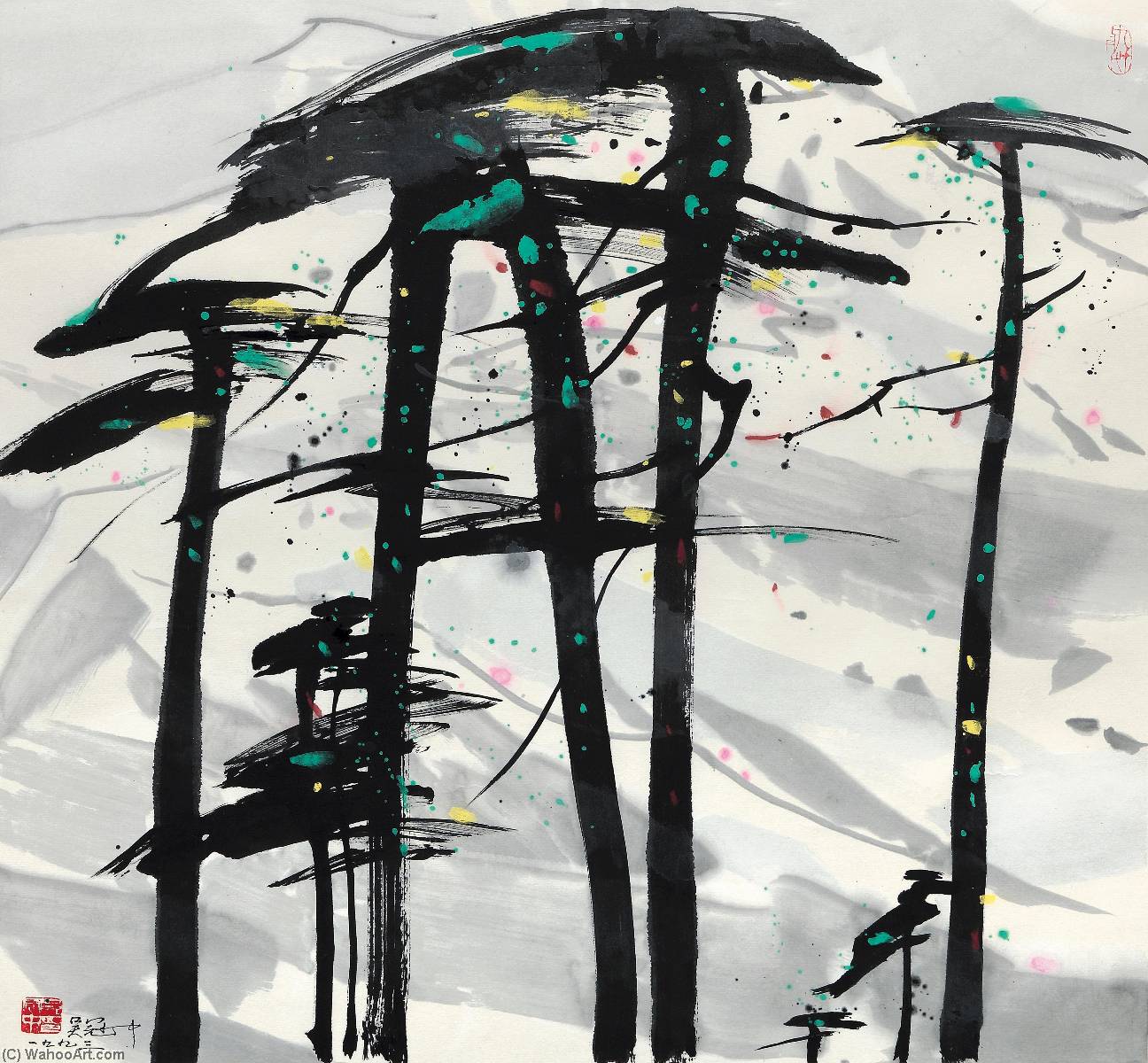 Pines Upon The Snow Covered Mountains — Wu Guanzhong