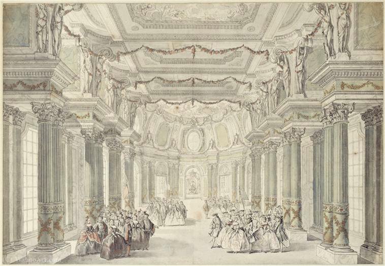 Representation Of The Comedy-ballet La Princesse De Navarre Given In The Theater Installed In The Arena Of Great Stables Of Versailles — Charles Nicolas Cochin