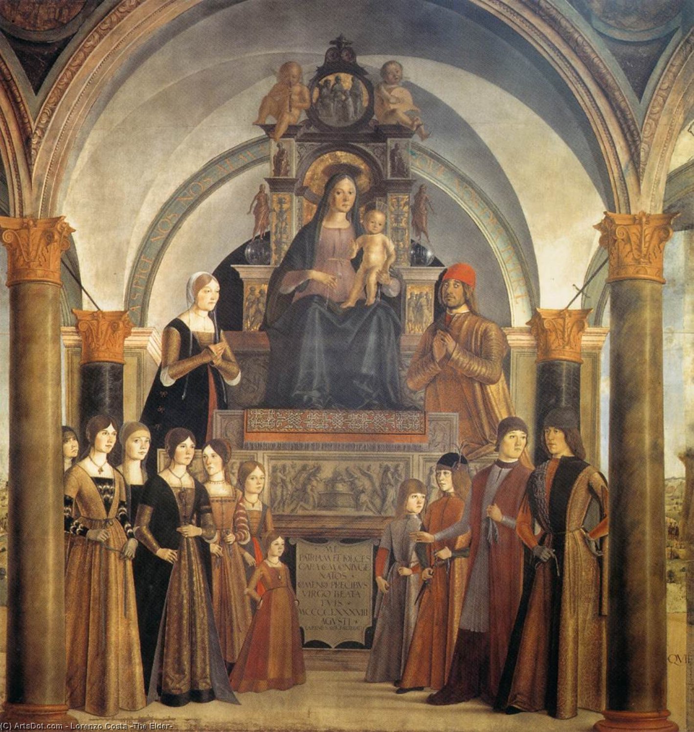Giovanni Ii Bentivoglio And His Family — Lorenzo Costa (the Elder)