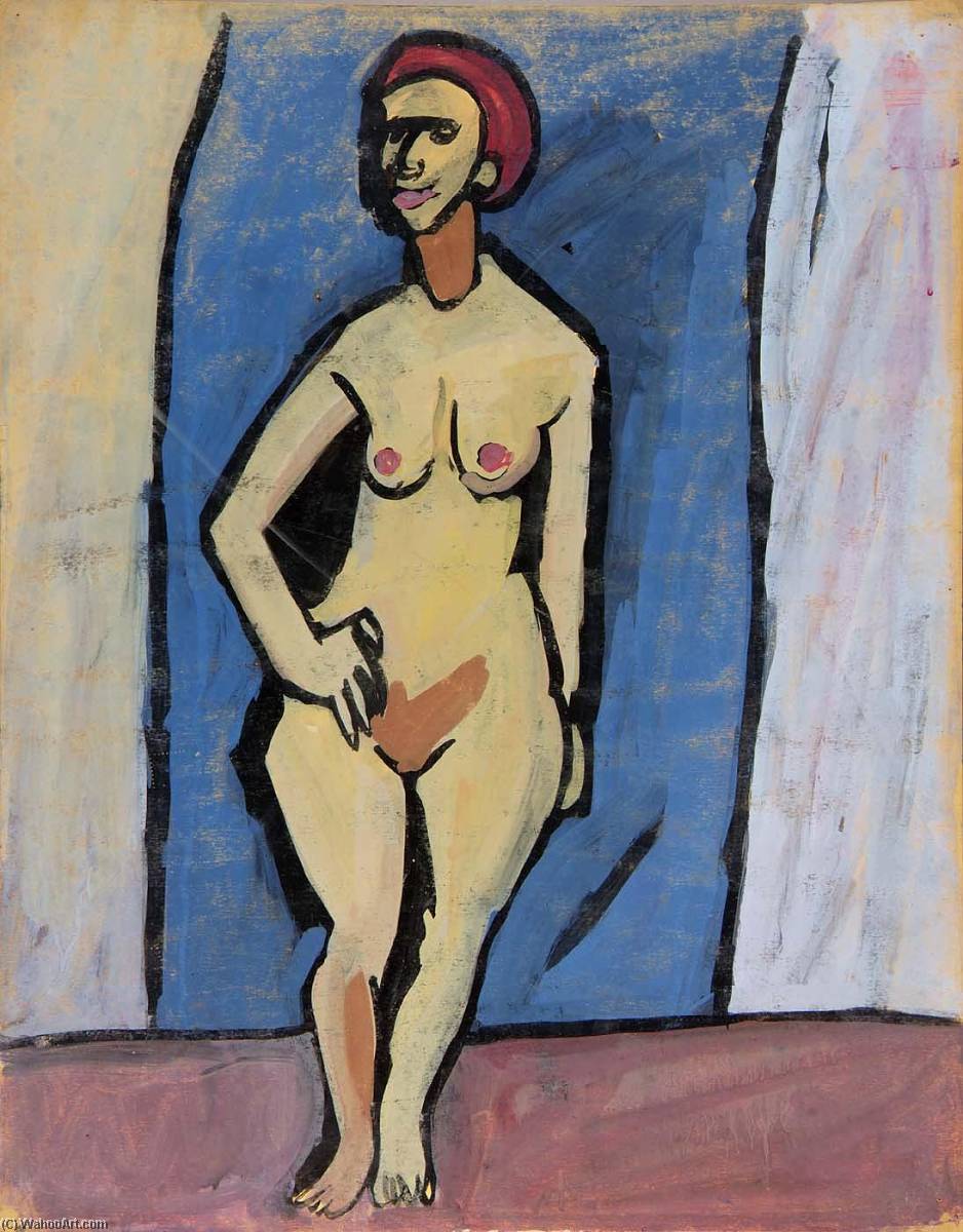 Standing Female Nude With Red Hair — William H. Johnson
