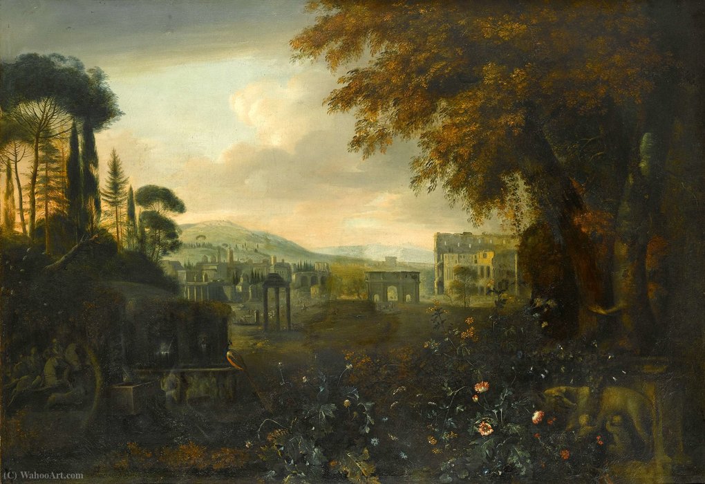 Capriccio Of The Roman Forum With Arch Of Constantine And Coliseum — Matthias Withoos (calzetta Bianca)