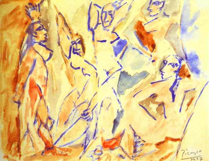Sketch For The Demoiselles D'avignon — Pablo Picasso
