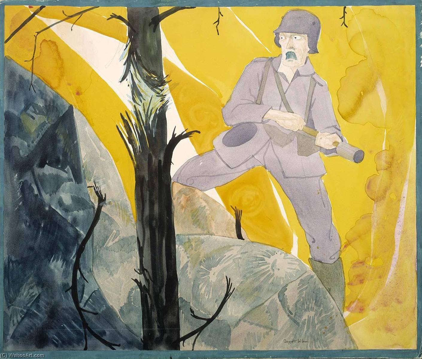 Grenadier Cut Off In The Flaming Woods — Claggett Wilson