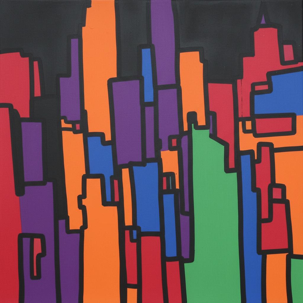 Chromatic Monoliths In Rhythmic Ascent: A Singular Vision Of Urban Energy — Caroline Pelletier