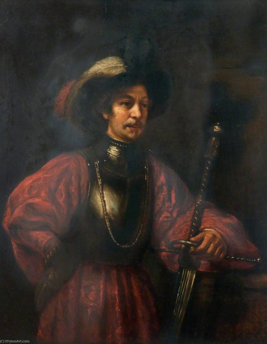 The Sword Bearer (portrait Of A Man In Military Costume) (copy Of A Painting Attributed To Rembrandt Van Rijn) — Thomas Robson