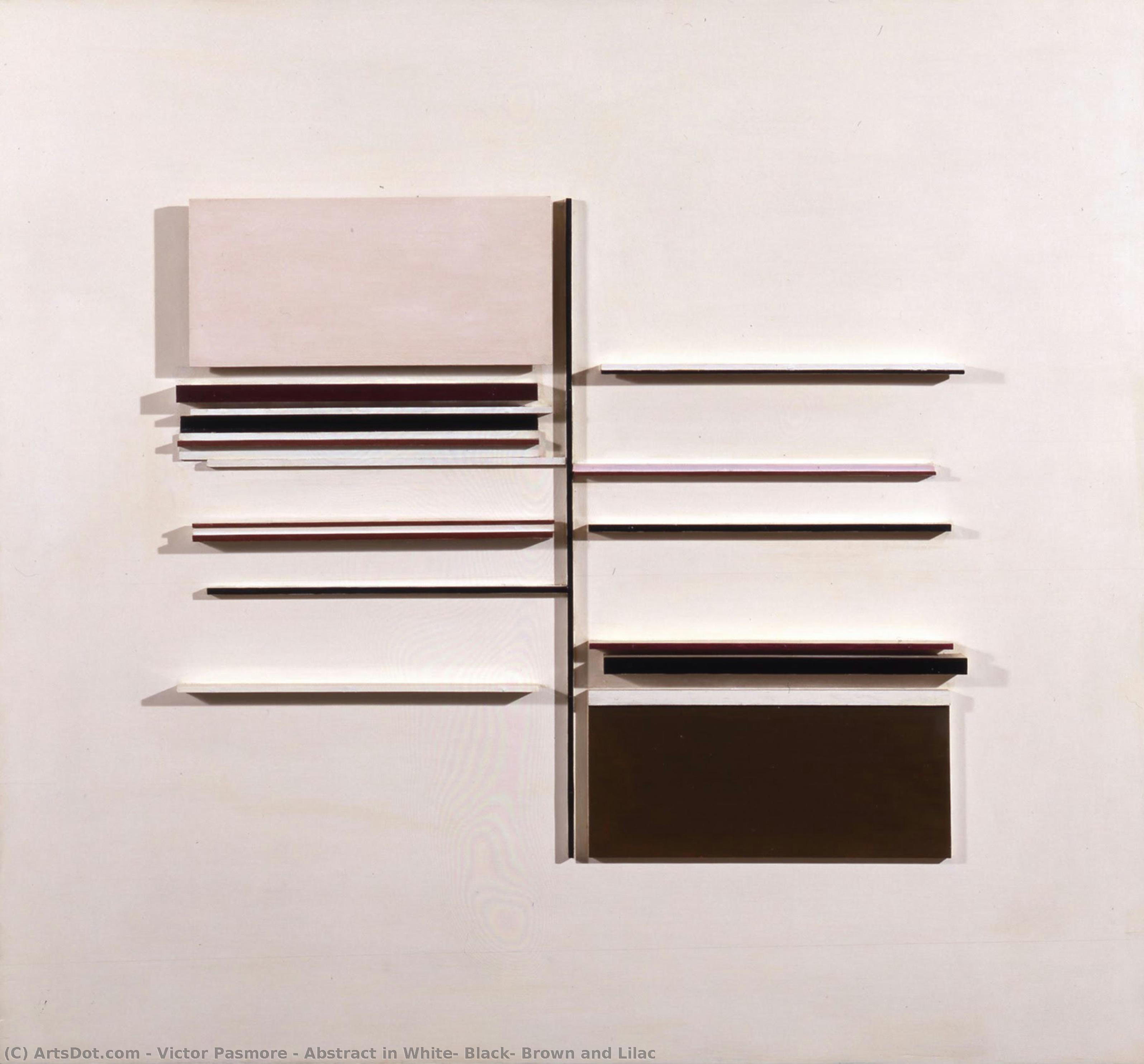 Abstract In White, Black, Brown And Lilac — Виктор Пасмор