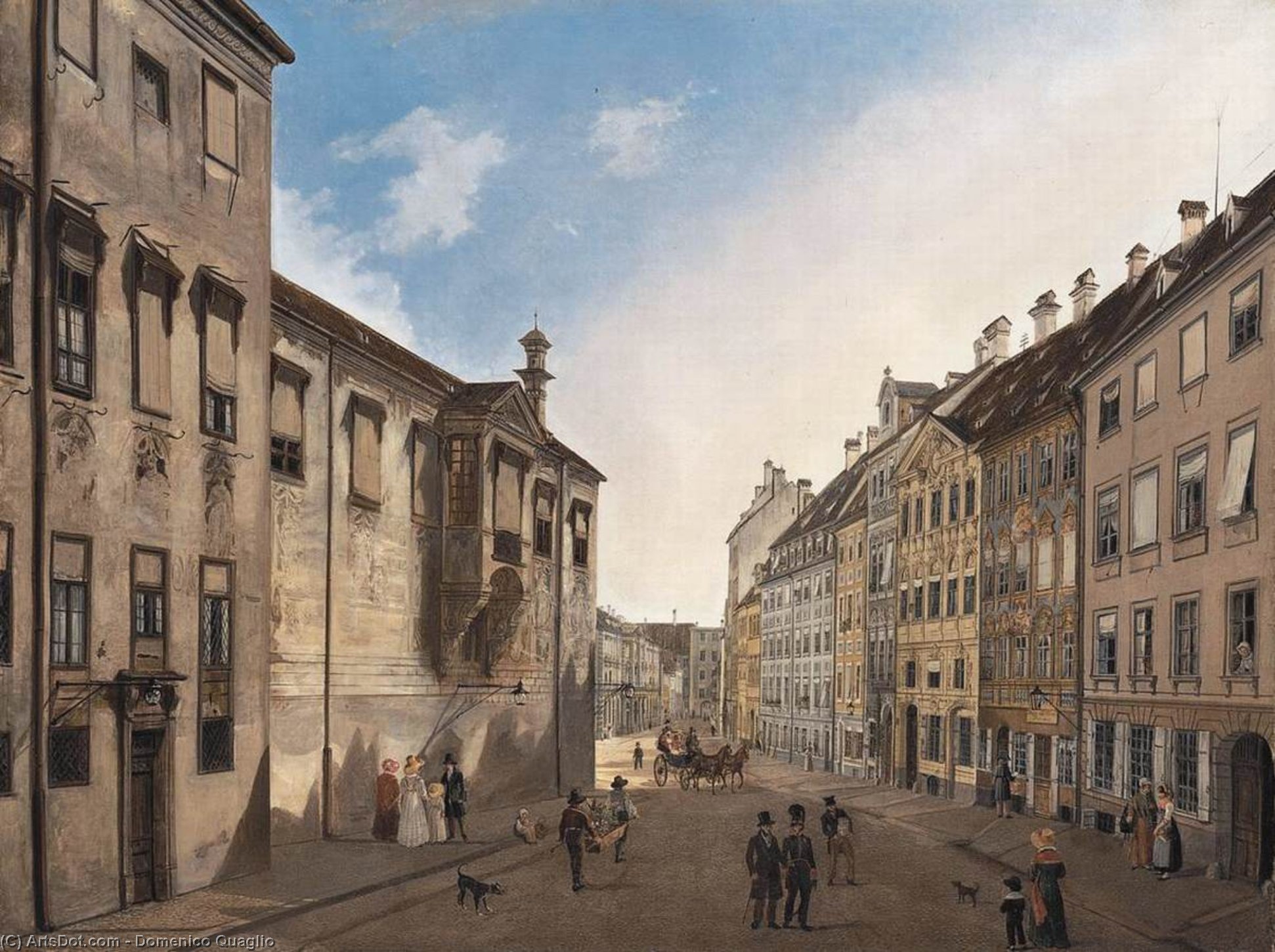 Residenzstrasse Looking Towards Max-joseph-platz In 1826 — Domenico Quaglio