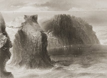Carrick-a-rede Rope Bridge — William Henry Bartlett