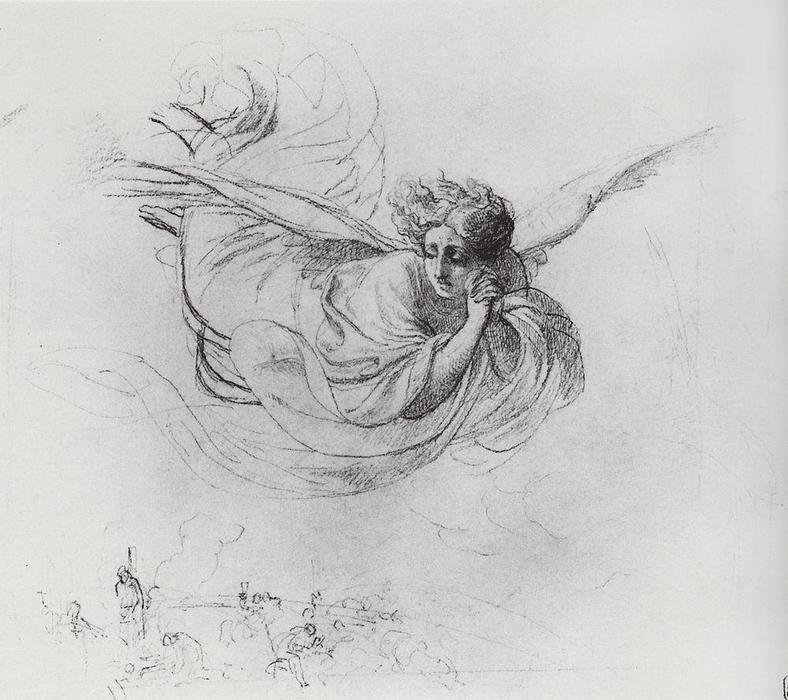 Flying Angel Mourning Victims Of The Inquisition — Karl Pavlovich Bryullov