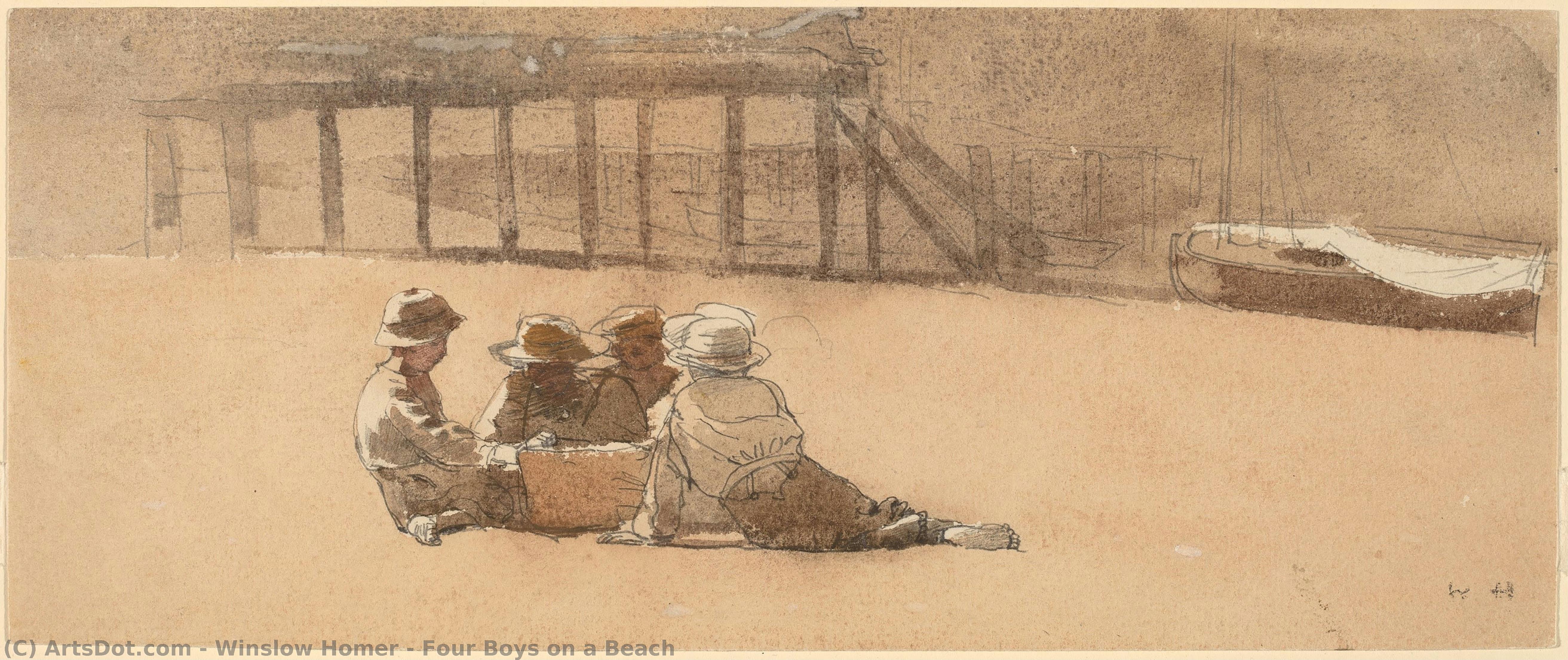 Four Boys On A Beach — Винслоу Хомер
