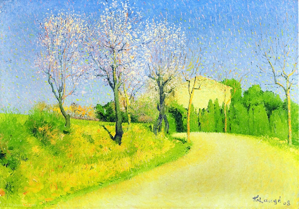 A Road In Champagne Near Cailhau, (1908) — Achille Laugé