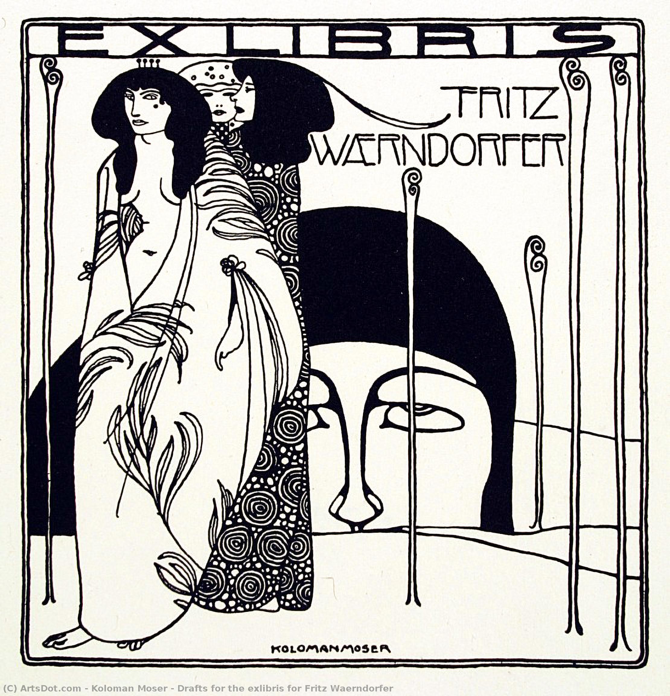 Drafts For The Exlibris For Fritz Waerndorfer — Koloman Moser