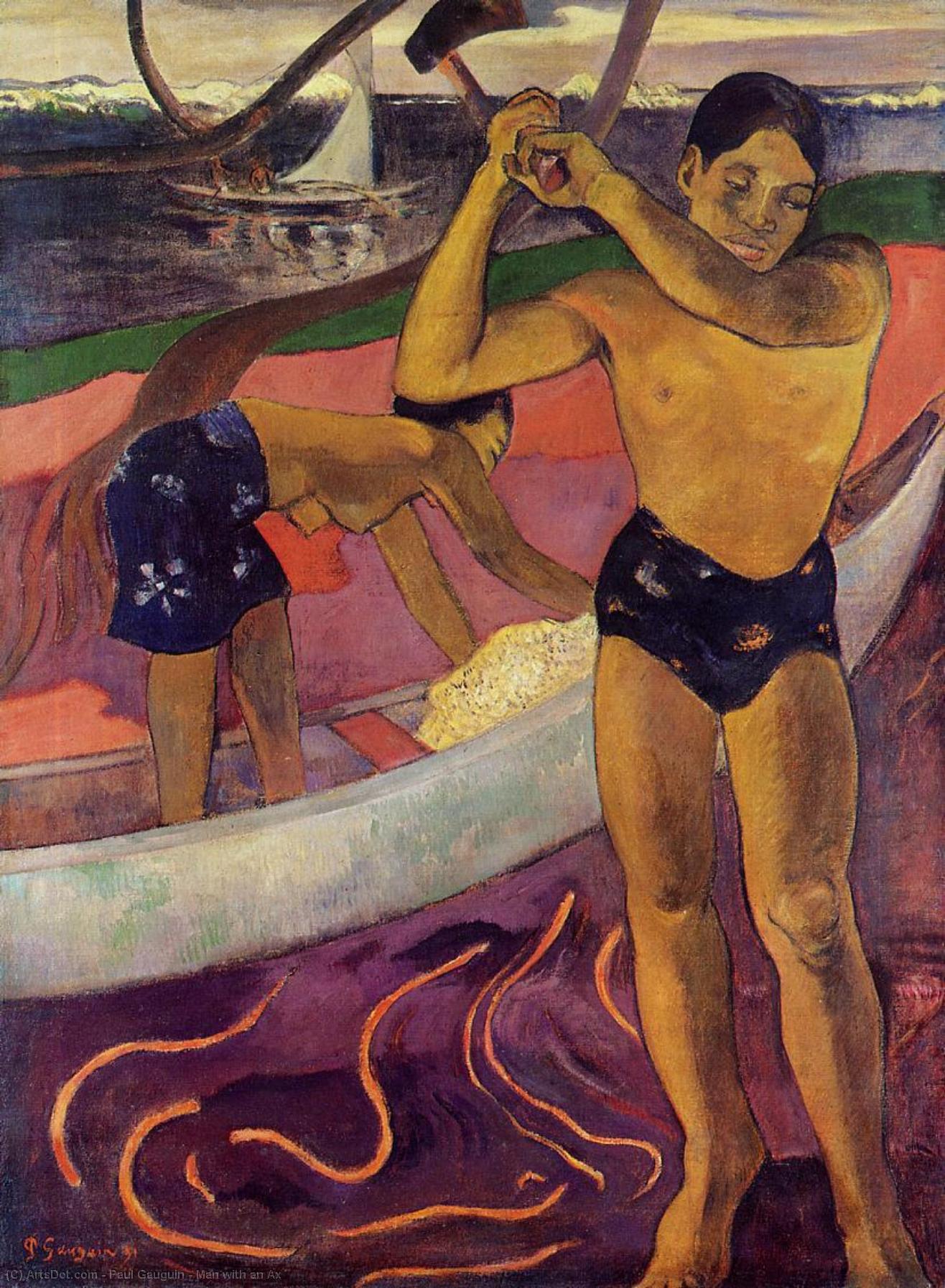 Man With An Ax — Eugène Henri Paul Gauguin