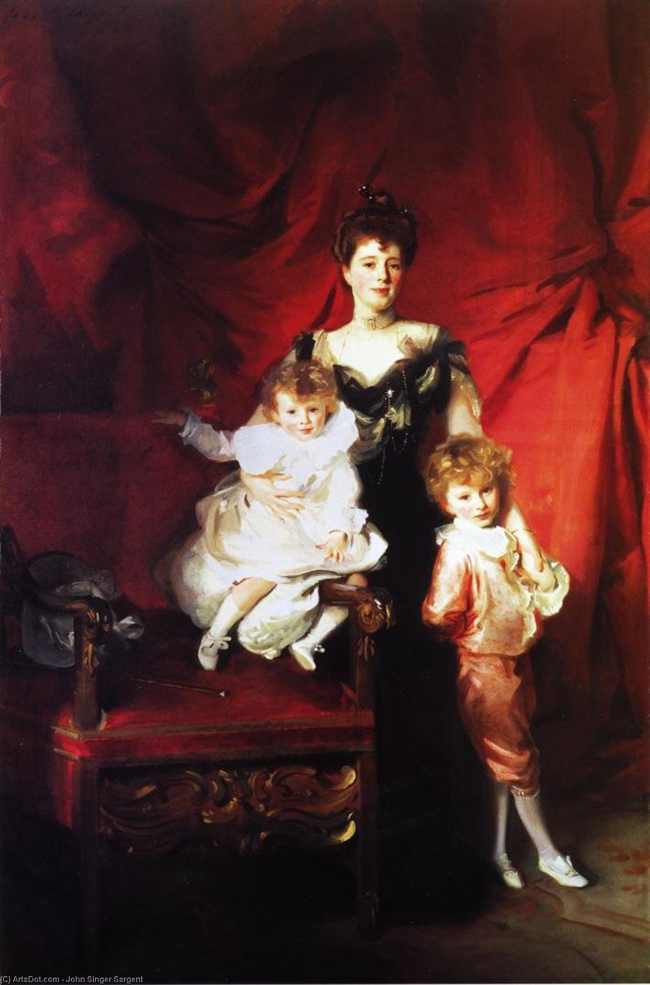 Mrs. Cazalet And Children, Edward And Victor — John Singer Sargent