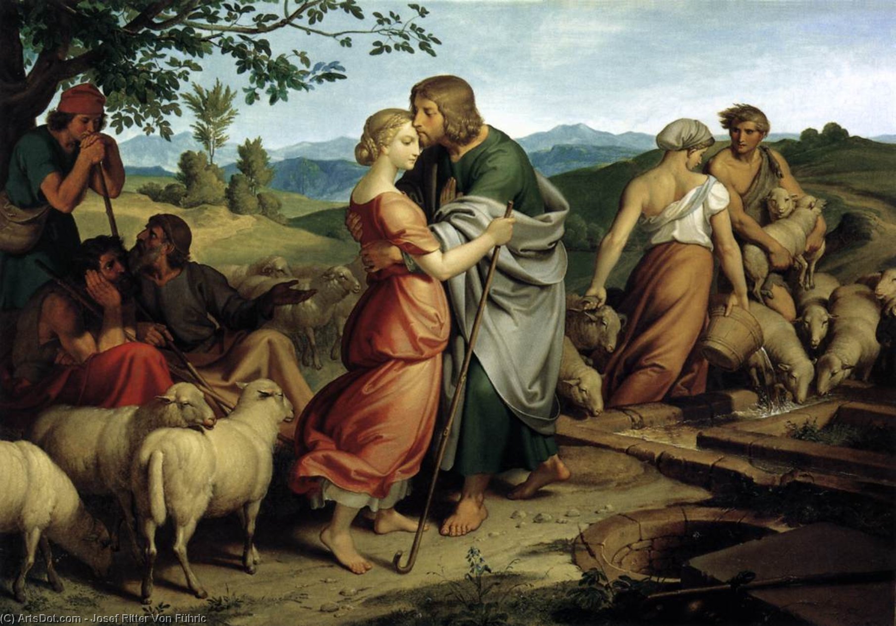 Jacob Encountering Rachel With Her Father's Herds — Josef Ritter Von Führic