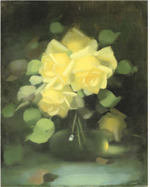 Yellow Roses In A Flask Bottle — James Stuart Park