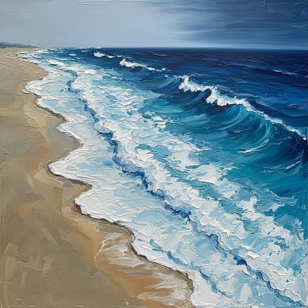 Oleaje Rítmico De Mareas Ultramarinas En Una Obra Maestra Escultórica De Impasto — Christian Noiret